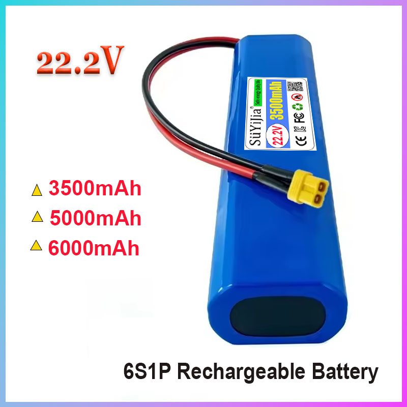 6S Lipo Battery 22.2V 5000Mah - Batterie Li-ion rechargeable haute capacité 6S1P